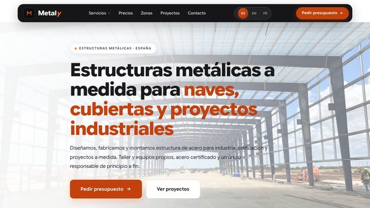 Web de Metaly — estructuras metálicas a medida